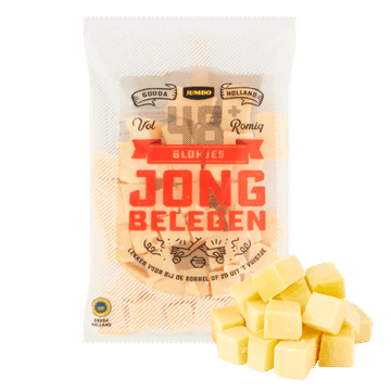 Jumbo Blokjes Jong Belegen Kaas 48+ 300 g