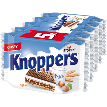 Knoppers Melk Crispy Wafel 5 Stuks 125g