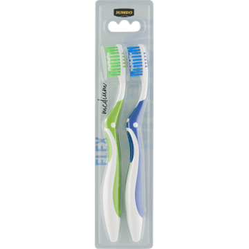 Jumbo Flex Medium Tandenborstel 2 Stuks