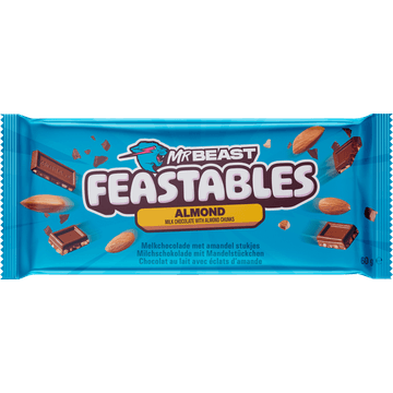 MrBeast Feastables Melkchocolade met Amandel Stukjes 60g