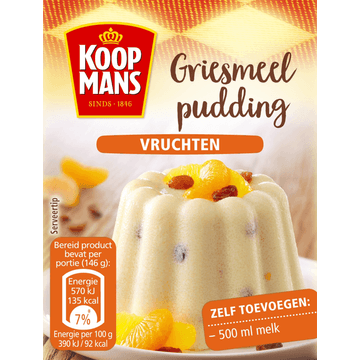Koopmans Griesmeel Pudding Vruchten 85 g