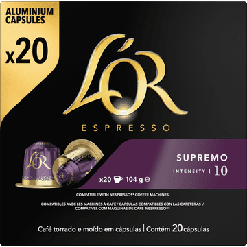 L'OR Espresso Supremo Gemalen Koffie 20 Stuks 104 g