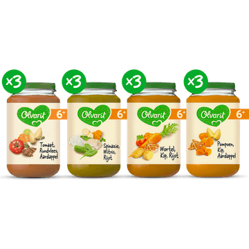 Olvarit 6+ Maanden Variatiemenu Maaltijd Versie 1 12 x 200g