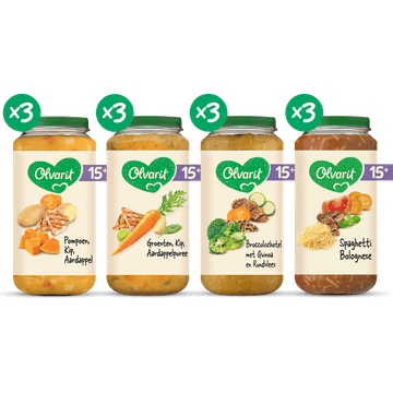 Olvarit 15+ Maanden Variatiemenu Maaltijd Versie 1 12 x 250g