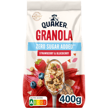 Quaker Zero Sugar Added Granola Aardbei & Blauwe Bes 400 gr
