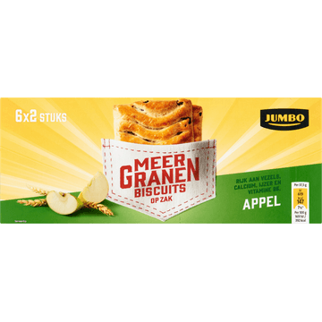 Jumbo Meergranenbiscuits Appel 6 x 2 Stuks