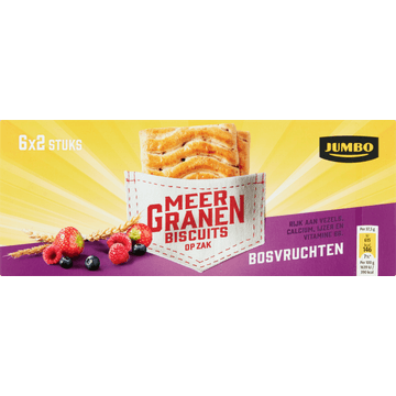 Jumbo Meergranenbiscuits Bosvruchten 6 x 2 Stuks