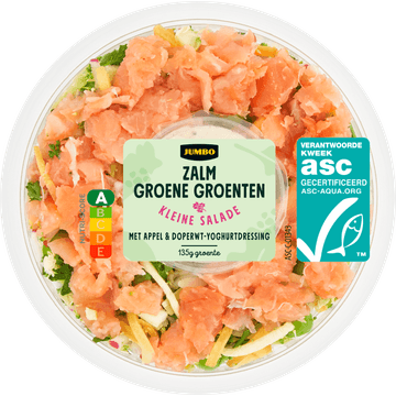 Jumbo Kleine Salade Zalm Groene Groenten met Appel & Doperwt-Yoghurtdressing 190 g