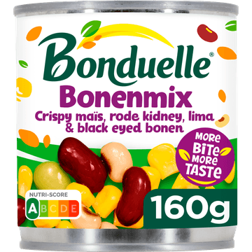 Bonduelle Bonenmix Crispy Mais, Rode Kidney, Lima & Black Eyed Bonen 160g