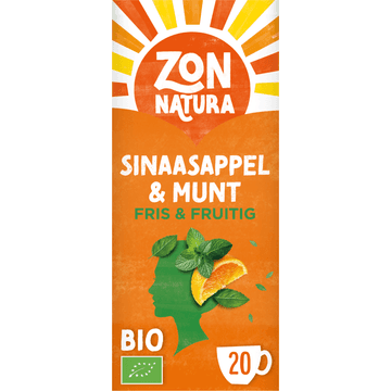 Zonnatura Bio Sinaasappel & Munt 20 Zakjes 34 g