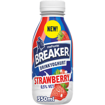 Melkunie Breaker Drinkyoghurt Aardbei 0,5% Vet 350 ml