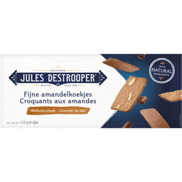 Jules Destrooper Fijne Amandelkoekjes Melkchocolade 125 g
