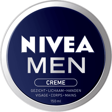 NIVEA MEN Crème Blik - 150ml - Voor gezicht, lichaam en handen - Lichte Formule - Met vitamine E - Trekt Snel In