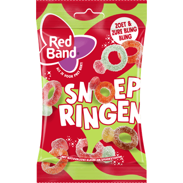 Red Band Snoepringen Zuur 102gr