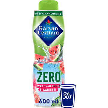 Karvan Cévitam Zero Watermeloen & Aardbei Siroop 600 ml