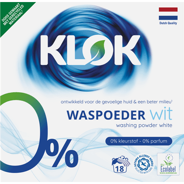 Klok waspoeder Wit 18 Wasbeurten