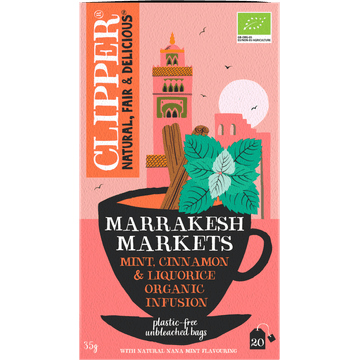 Clipper Marrakesh Markets Mint, Cinnamon & Liquorice Organic Infusion 20 Zakjes 35 g
