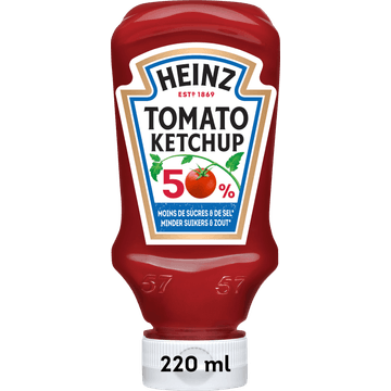 Heinz Tomato Ketchup 50% Minder Suikers en
Zout 220 ml