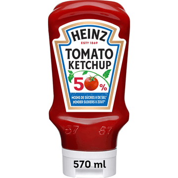 Heinz Tomaten Ketchup 50% Minder Suikers & Zout 570 ml