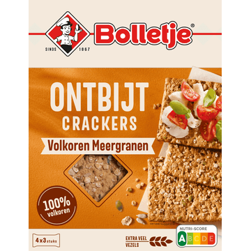 Bolletje Ontbijt Crackers Volkoren Meergranen 4 x 3 Stuks 250 g