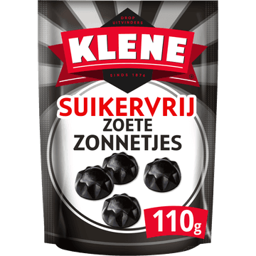 Klene Drop Zoete Zonnetjes Suikervrij 110g