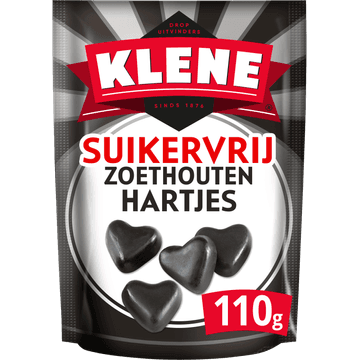 Klene Drop Zoethouten Hartjes Suikervrij 110g