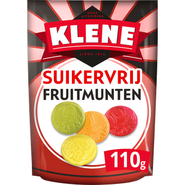 Klene Drop Fruitmunten Suikervrij 110g