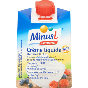MinusL Slagroom Lactosevrij 30 % Vet 200 ml