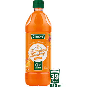 Slimpie Sinaasappel Framboos Siroop 650 ml