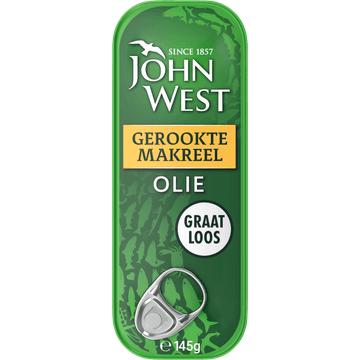John West Gerookte Makreel in Zonnebloemolie 145g