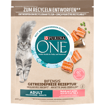 Purina ONE Graanvrij Adult Kattenvoer Rijk aan Zalm