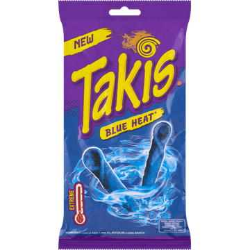 Takis Blue Heat Seasoned Chilli and Lime Flavour Corn Snack 100 g
