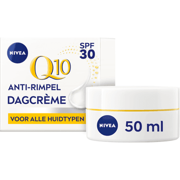 NIVEA Q10 POWER Anti-Rimpel Dagcrème - Alle huidtypen - SPF 30 - Met huididentiek Q10 en creatine - Verstevigt en beschermt - 50 ml