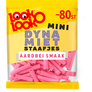Look-O-Look Mini Dynamietstaafjes Aardbei Voordeelverpakking 80 stuks