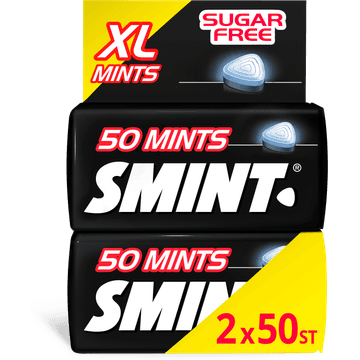 Smint XL Blackmint Suikervrij Duopack 2 x 50 stuks