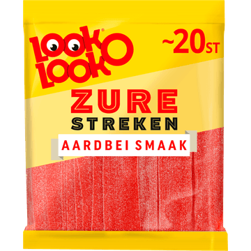 Look-O-Look Zure Streken Aardbei Vegan Voordeelverpakking 20 stuks