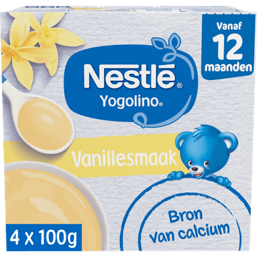 Nestlé Yogolino® Vanillesmaak 12+ maanden baby toetje 4 x 100 g