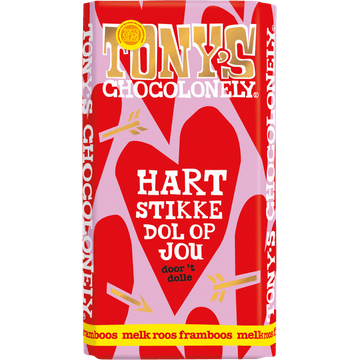 Tony's Chocolonely Melk Roos Framboos 180 g