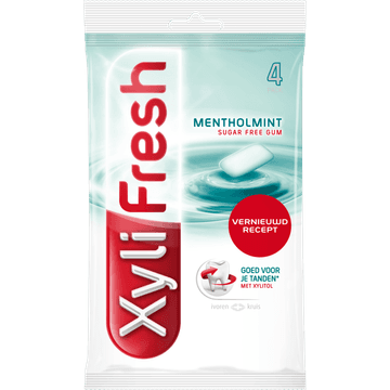 Xylifresh Mentholmint Suikervrij Kauwgom 4-Pack 4 x 18 g