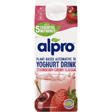 Alpro Plantaardige Variatie Op Drinkyoghurt Aardbei-Kers Gekoeld 750ml