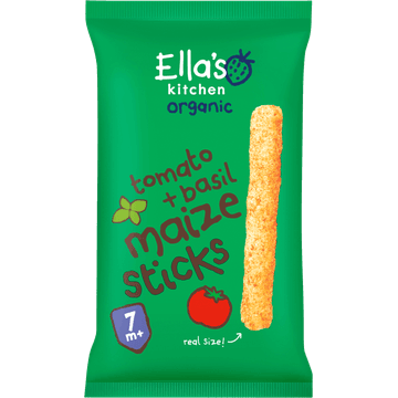 Ella's Kitchen Maize Sticks tomaat + basilicum 7+ biologisch 16g