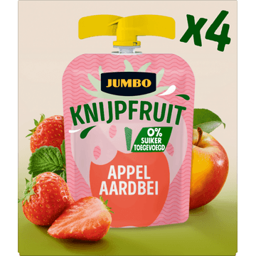 Jumbo Knijpfruit Appel Aardbei 4 x 90 g