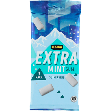 Jumbo Extra Mint Gum Suikervrij 3 x 16,8 g