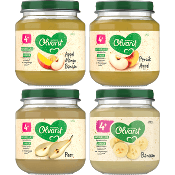 Olvarit Fruitpotjes 4+ Maanden 4 x 125g