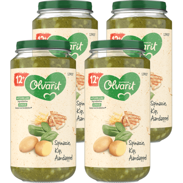 Olvarit 12+ Maanden Spinazie Kip Aardappel 4 x 250g
