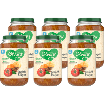 Olvarit 8+ Maanden Spaghetti Bolognese 6 x 200g