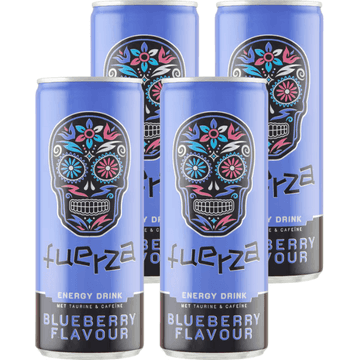 Fuerza Energy Drink Blueberry Flavour 4 x 250ml