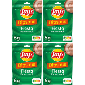 Lay's Dipsaus Fiesta Pepersmaak 4 x 6 gr