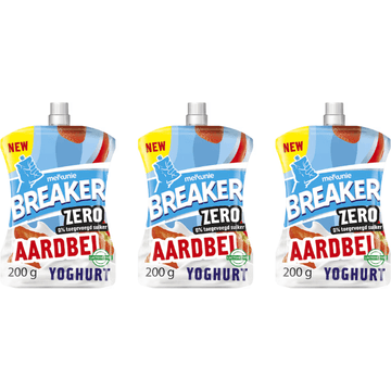 Melkunie Breaker Zero Strawberry Yoghurt 3x 200 g