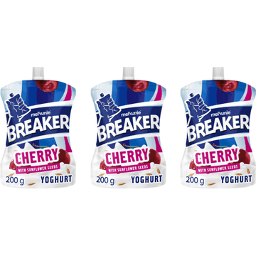 Melkunie Breaker Originals Cherry Yoghurt with Sunflower Seeds 3x 200 g